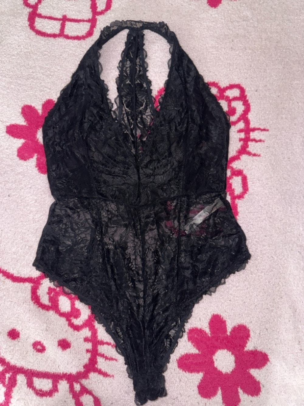 Free People Black Lace Halter Bodysuits